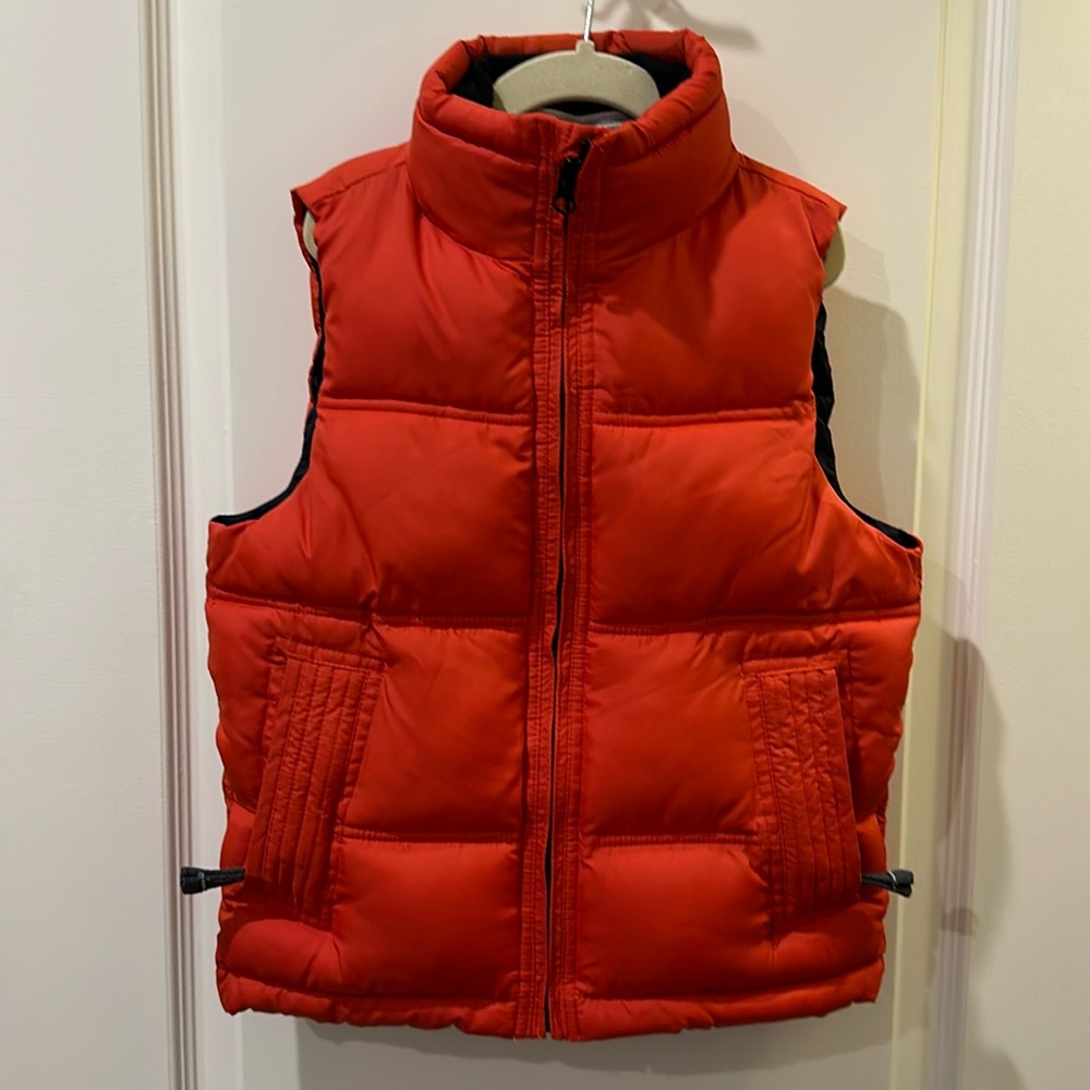 GAP boys Orange and Navy Puffer Vest